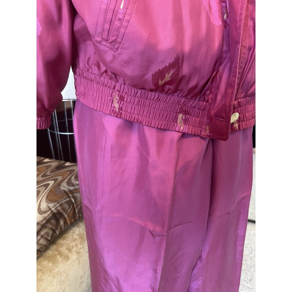 Vintage Abvien Silk Windbreaker Bomber Suit Jacket and Pants Set Sz‎ M/L - Picture 2 of 12